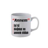 lili hediyelik Anneye Doğum Günü Hediyesi Beyaz Kupa Bardak - Seramik Çay, Kahve Hediyelik Bardağı LH072936429378462342111