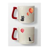 lili hediyelik Balon Kedi Baskılı 2'li Kupa - Anneler Günü Hediye, Evlilik Yıldönümü Hediyesi, LH9782364892376432234234