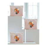 lili hediyelik Çiçek Buketi Baskılı 3'lü Makyaj Çantası 20x25 Cm - Kadın Doğum Günü Hediyesi, LH93824723452351321