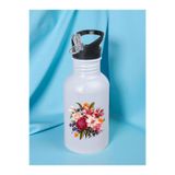 lili hediyelik Çiçek Demeti Baskılı Matara Suluk 600 ml - Sporcu Suluğu, LH9237649283423523234