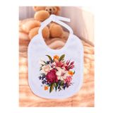 lili hediyelik Çiçekler Baskılı 2 Adet Bebek Mama Önlüğü