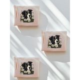 lili hediyelik Çiçekli Köpek Baskılı 3'lü Makyaj Çantası 20x25 Cm - Kadın Doğum Günü Hediyesi Kadın Hediye Ürün