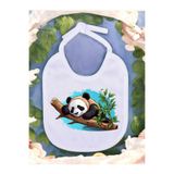 lili hediyelik Dalda Panda Baskılı 2 Adet Bebek Mama Önlüğü Tek Ebat