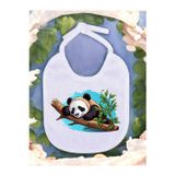 lili hediyelik Dalda Panda Baskılı 2 Adet Bebek Mama Önlüğü