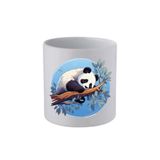 lili hediyelik Dalda Panda Baskılı Kulpsuz Kupa Bardak - Hediye Kahve Kupası, Su Bardağı Beyaz, LH7896234879263542
