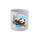lili hediyelik Dalda Uyuyan Panda Baskılı Kulpsuz Kupa Bardak - Hediye Kahve Kupası, Su Bardağı