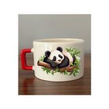 lili hediyelik Dalda Uyuyan Panda Görselli Fincan Seramik Kupa - Seramik Çay, Kahve Hediyelik Bardağı