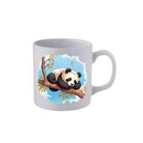 lili hediyelik Dalda Uyuyan Panda Temalı Beyaz Kupa Bardak - Seramik Çay, Kahve Hediyelik Bardağı LH9762139127631