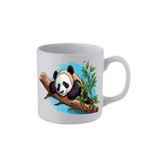 lili hediyelik Dalda Yatan Panda Baskılı Beyaz Kupa Bardak - Seramik Çay, Kahve Hediyelik Bardağı