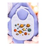 lili hediyelik Gezegenler Baskılı 2 Adet Bebek Mama Önlüğü