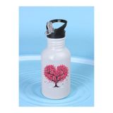 lili hediyelik Kalpli Ağaç Matara Suluk 600 ml - Çocuk Suluk Matara Beyaz, LH9327649823652352342