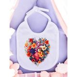 Lili Hediyelik Kalpli Çiçek Baskılı 2 Adet Bebek Mama Önlüğü - Çok Renkli - Standart
