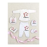 lili hediyelik Kalpli Uğur Böceği Bebek Hastane Çıkışı Unisex Yenidoğan Bebek Kıyafeti Beyaz, LH9382742034235234
