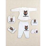 Lili Hediyelik Kurt Bebek Hastane Çıkışı Unisex Kız ve Erkek Bebek Kıyafetleri 0-12 Ay Modern Tema - 00-Beyaz - 0 - 12 Ay