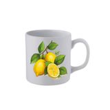 lili hediyelik Limon Baskılı Beyaz Kupa Bardak- Seramik Çay, Kahve Hediyelik Bardağı