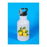 lili hediyelik Limon Baskılı Matara Suluk 600 ml - Kız Çocuk Suluk Beyaz, LH93278642937842522342
