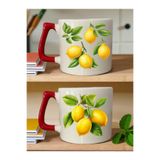 lili hediyelik Limon Teması Baskılı 2'li Kupa - Sevgiliye ve Anneye Hediye, LH932764982364232342342
