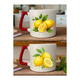 lili hediyelik Limonlar Baskılı 2'li Kupa - Sevgiliye ve Anneye Hediye, LH798264283954234234234