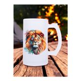 lili hediyelik Modern Aslan Baskılı Buzlu Bira Bardağı