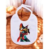 Lili Hediyelik Modern Kedi Baskılı 2 Adet Bebek Mama Önlüğü - Çok Renkli - Standart
