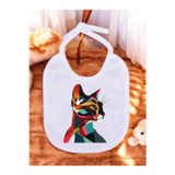 lili hediyelik Modern Kedi Baskılı 2 Adet Bebek Mama Önlüğü