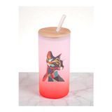 lili hediyelik Modern Kedi Baskılı 600 ml Cam Matara- Su Matarası, Suluk Matara, Cam Pipetli Matara
