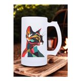 lili hediyelik Modern Kedi Baskılı Buzlu Bira Bardağı