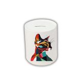 lili hediyelik Modern Kedi Baskılı Kumbara - Seramik Para Biriktirme Kumbarası
