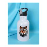 lili hediyelik Modern Kurt Baskılı Matara Suluk 600 ml - Sporcu Suluğu, Büyük Suluk, Spor Matara, Sporcu Sulukları