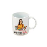 lili hediyelik Öğretmene Özel Hediyelik Beyaz Kupa Bardak Öğretmenler Günü Hediyesi, LH9238076401231231