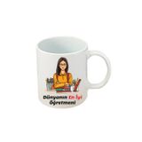 lili hediyelik Öğretmene Özel Hediyelik Beyaz Kupa Bardak Öğretmenler Günü Hediyesi