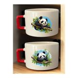 lili hediyelik Panda 2'li Kupa Bardak - Kulplu Bardak, Komik Kupa Bardak Bej, LH927864283946235234234