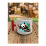 lili hediyelik Panda Görselli Kahve Bardağı Seramik Kupa - Seramik Çay, Kahve Hediyelik Bardağı