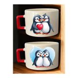 lili hediyelik Penguen 2'li Kupa Bardak - Kişiye Özel Seramik Kupa, Kişiye Özel Resimli Kupa Bardak Bej, LH97832648927642352342342