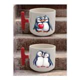 lili hediyelik Penguen Aşk 2'li Latte Bardağı - Doğum Günü Hediyesi, Sevgiliye Hediye, Anneye Hediye, Babaya Hediye