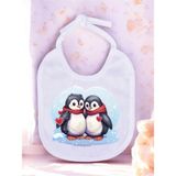 Lili Hediyelik Penguenler Baskılı 2 Adet Bebek Mama Önlüğü - Çok Renkli - Standart