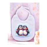 lili hediyelik Penguenler Baskılı 2 Adet Bebek Mama Önlüğü