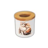 lili hediyelik Sarılan 2 Kedi Baskılı Kalemlik Kalem Kutusu