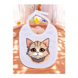 lili hediyelik Sevimli Kedi Baskılı 2 Adet Bebek Mama Önlüğü