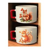 lili hediyelik Sincap 2'li Kupa Bardak - Kişiye Özel Resimli Bardak, Kişiye Özel Mug Bardak, Kişiye Özel Kupa Baskı