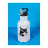 lili hediyelik Siyah Kedi Baskılı Matara Suluk 600 ml - Kız Çocuk Suluk Beyaz, LH973264982323521231