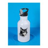 lili hediyelik Siyah Kedi Baskılı Matara Suluk 600 ml - Kız Çocuk Suluk, Kız Sulukları