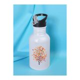 lili hediyelik Sonbahar Baskılı Matara Suluk 600 ml - Sporcu Suluğu, Büyük Suluk, Spor Matara, Sporcu Sulukları Beyaz Tek Ebat