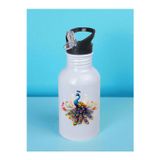 lili hediyelik Tavus Kuşu Baskılı Matara Suluk 600 ml - Sporcu Suluğu, Büyük Suluk, Spor Matara, Sporcu Sulukları