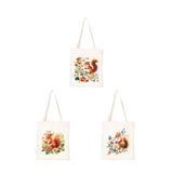 lili hediyelik Unisex Çiçek Sincap Baskılı Bez Omuz Çantası, Standart, LH2387940235235123, Bej, Unisex Yetişkin