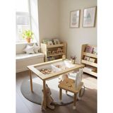 Lili Kids Lilikids Shop Ahşap Montessori Aktivite Masası ve Tavşanlı Sandalye Seti Ergonomik Tasarım 5 Parça