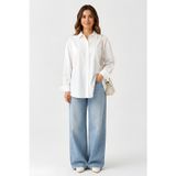 Lili Woman Kadın Beyaz Oversize Poplin Gömlek 4943