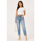 Lili Woman Kadın Yüksek Bel Yırtık Detaylı Mom Fit Jean Pantolon Ty.yjn01