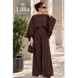 LiliaBoutique Kadın Premium Pelerinli Tesettür Tulum Takım