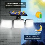 Lilibeaty Kumandalı Solar Güneş Enerjili 122 Ledli Hareket Sensörlü Bahçe Aydınlatma Sokak Lambası - Siyah
